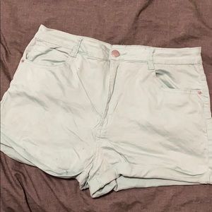 High Waist Teal Shorts size 30. F21